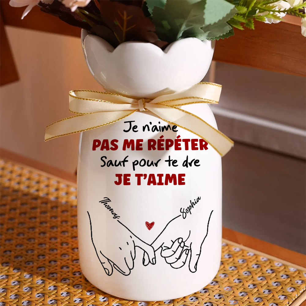 Je N’aime Pas Me Répéter Fleur - Vase Décoratif Personnalisé Pour La Maison