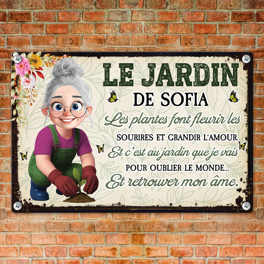 Le Jardin Les Plantes Font Fleurir Les Sourires Et Grandir L’amour – Plaque En Métal Personnalisée