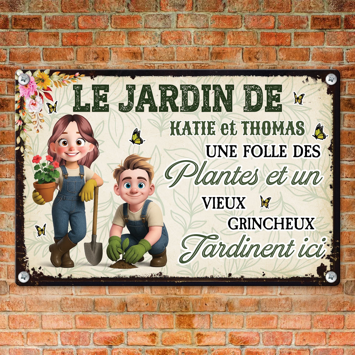 Les Plantes Font Fleurir Les Sourires Et Grandir L’amour – Plaque En Métal Personnalisée