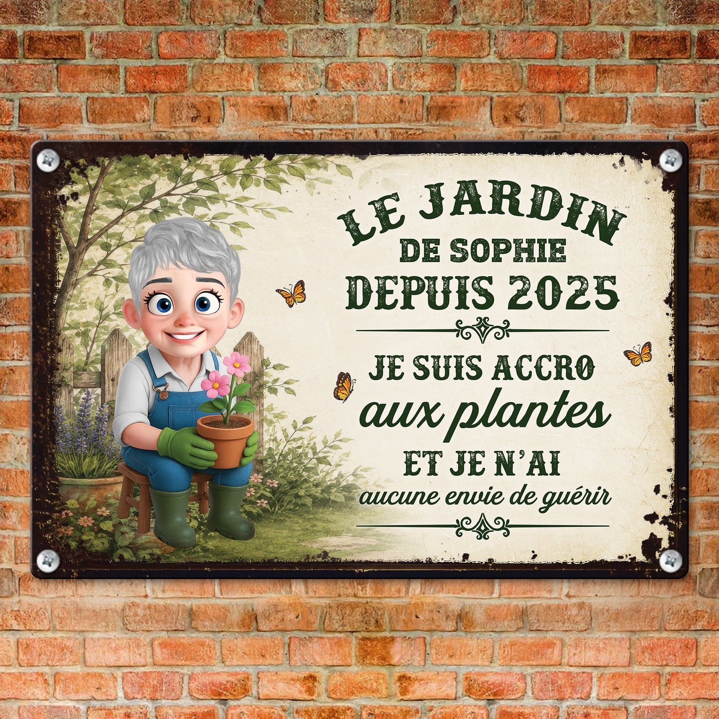 Je Suis Accro Aux Plantes – Plaque En Métal Personnalisée