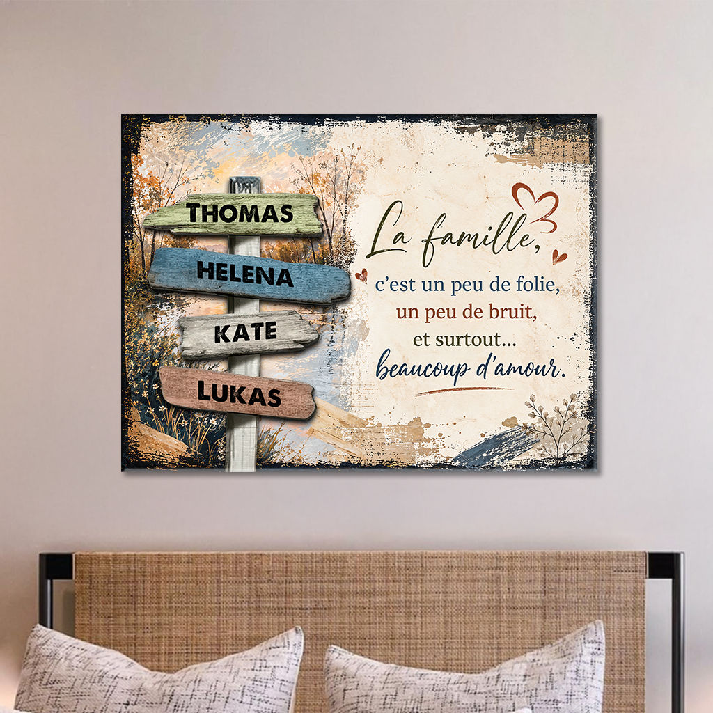 La Famille – Impression Sur Toile Personnalisée - Cadeau Familial