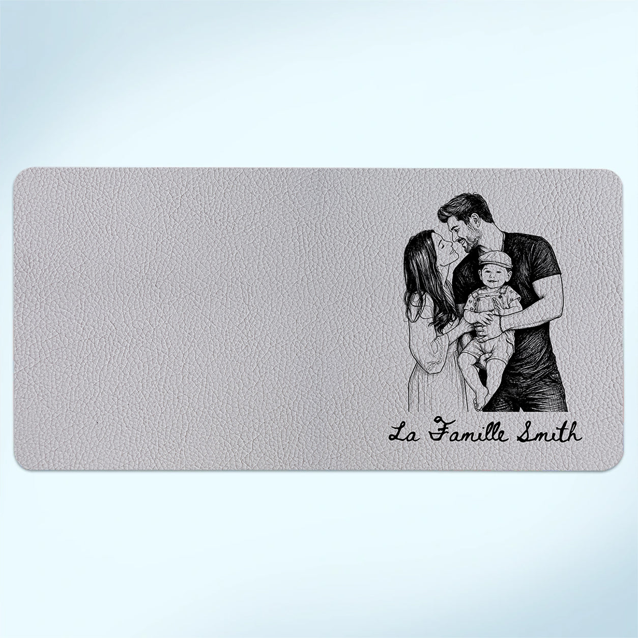 Personnalisé La Famille - Tapis De Bureau En Cuir PU Personnalisé