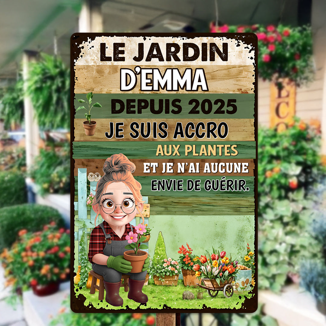 Je Suis Accro Aux Plantes – Plaque En Métal Personnalisée