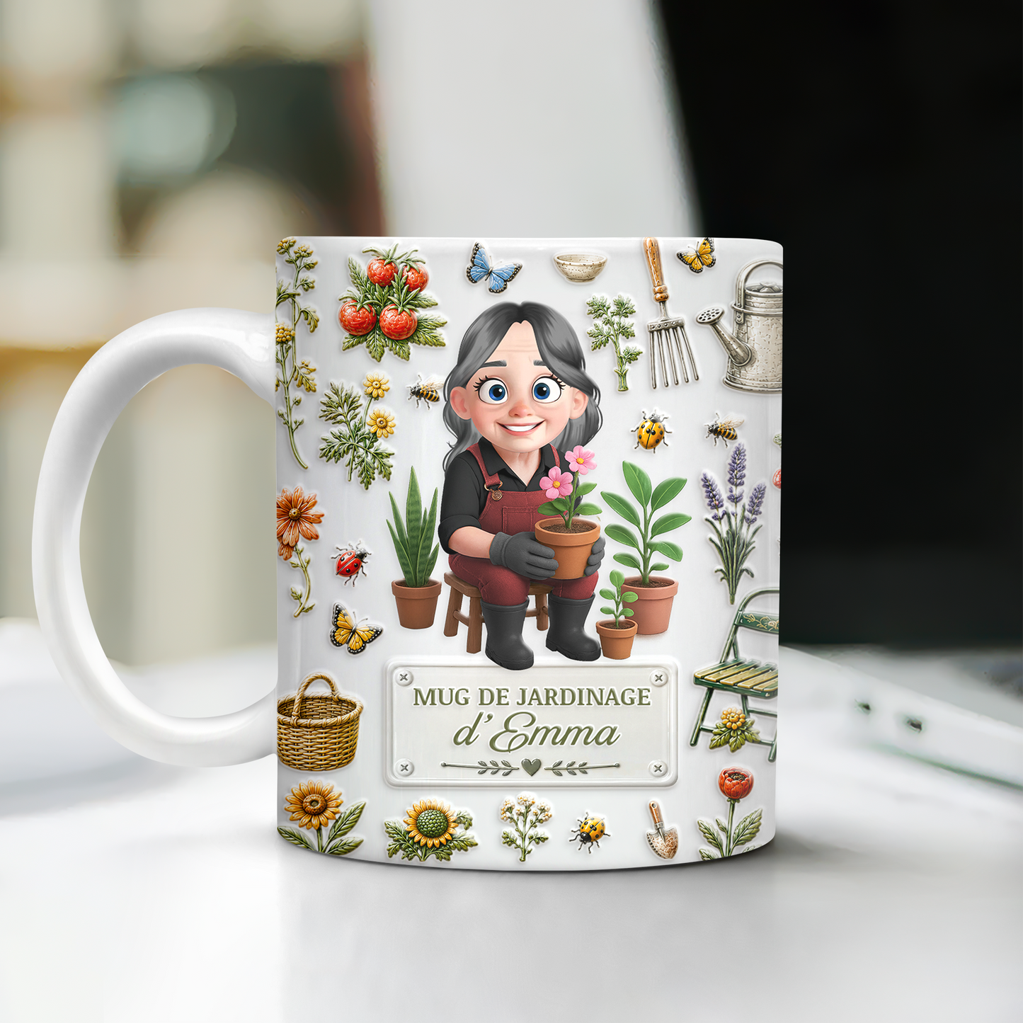 Mug De Jardinage - Mug Personnalisé 3D Gonflé Effet