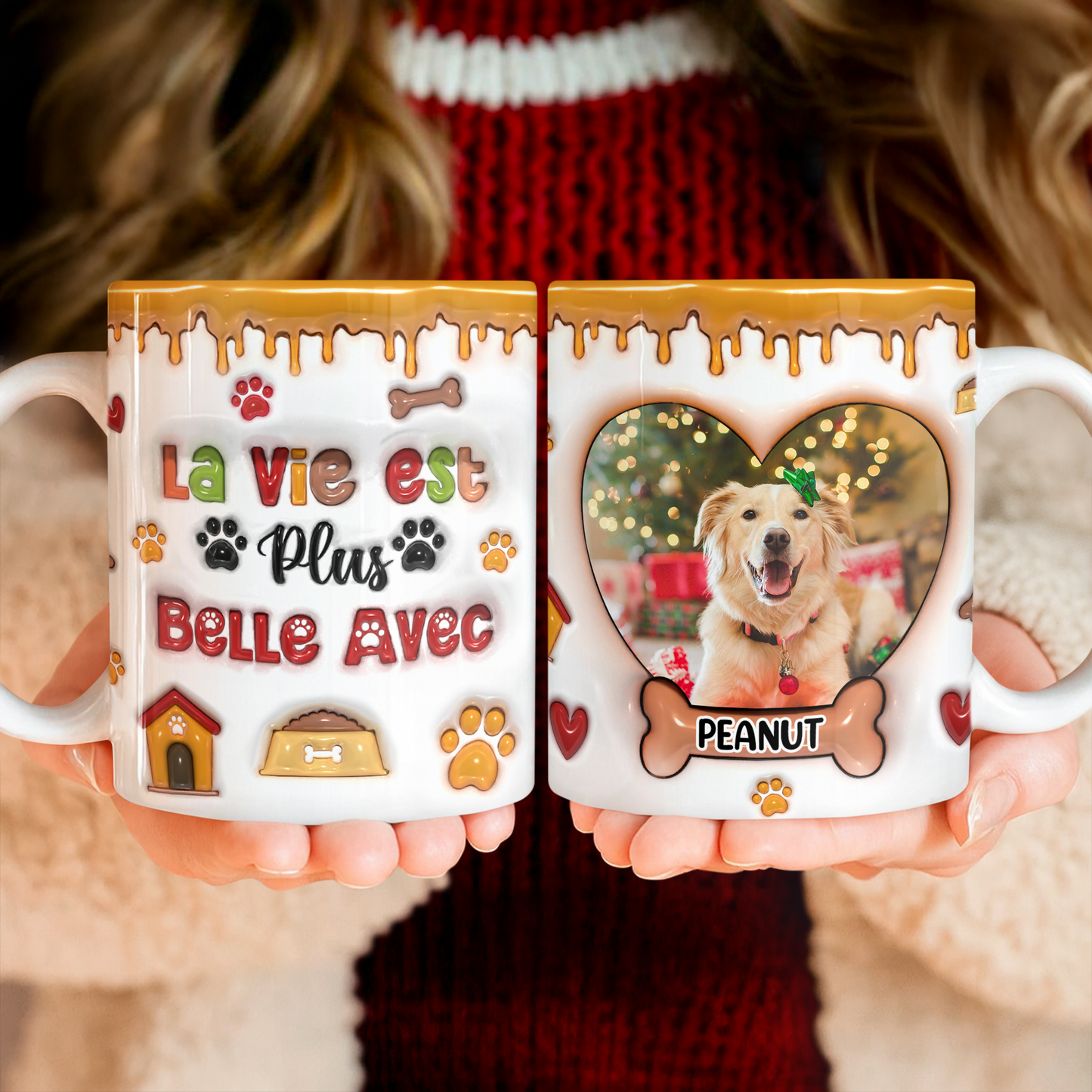 La Vie Est Belle Avec Toi - Mug Personnalisé 3D Gonflé Effet