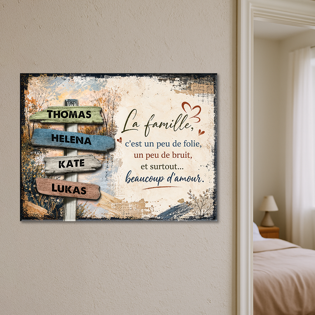 La Famille – Impression Sur Toile Personnalisée - Cadeau Familial