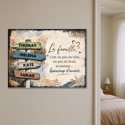 La Famille – Impression Sur Toile Personnalisée - Cadeau Familial