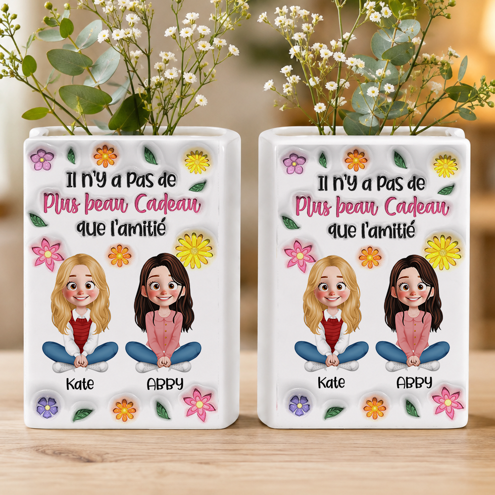 Notre Amitié Est Infinie - Vase Livre Personnalisé En Céramique