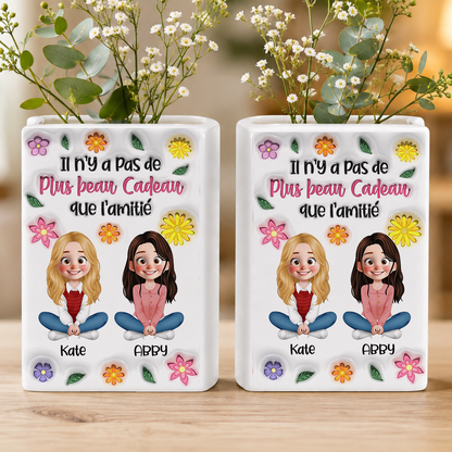 Notre Amitié Est Infinie - Vase Livre Personnalisé En Céramique