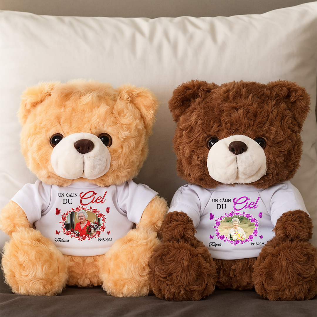 Quand je te manque vraiment - Ours En Peluche en T-shirt Personnalisé avec Photo
