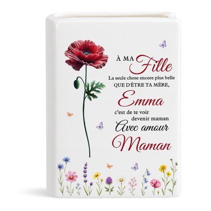 C'Est De Te Voir Devenir Maman - Vase Livre Personnalisé En Céramique