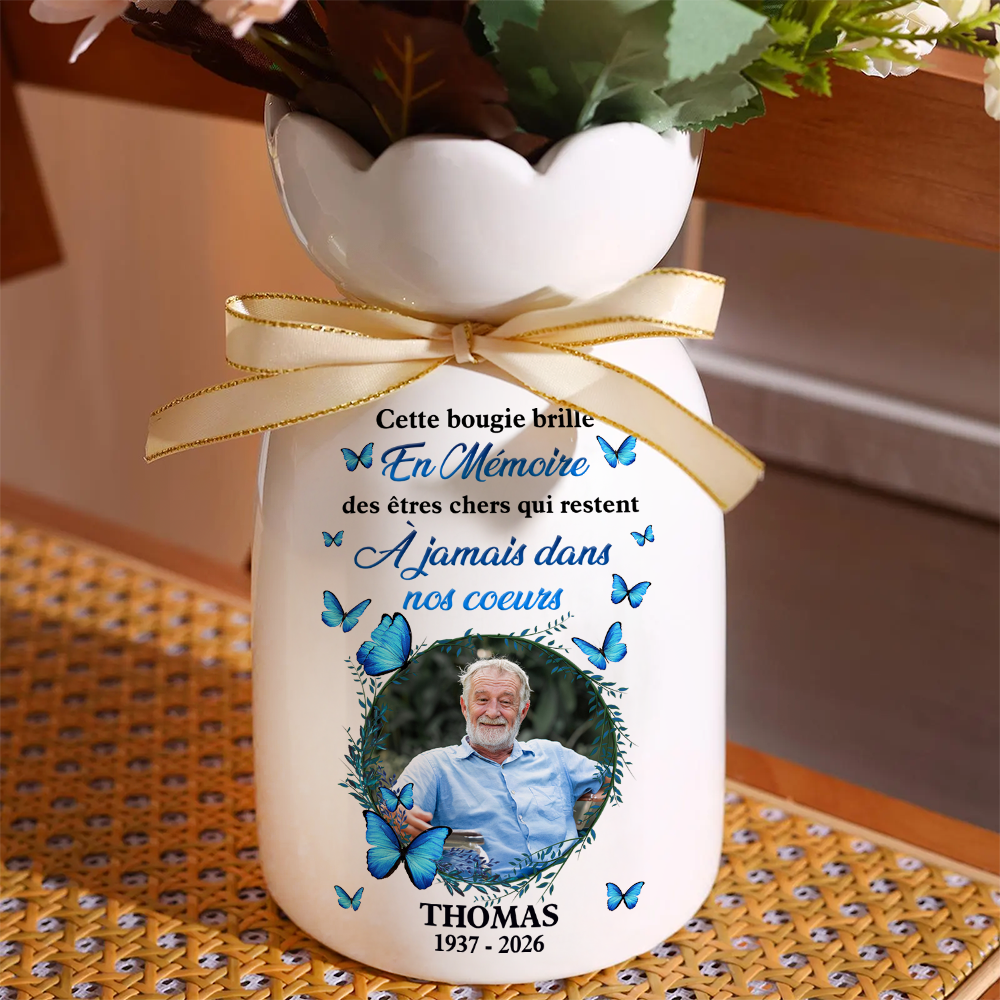 À Jamais Dans Nos Cœurs  - Vase Décoratif Personnalisé Pour La Maison