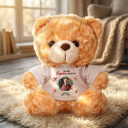 Je Suis Toujours Avec Toi - Ours En Peluche en T-shirt Personnalisé avec Photo