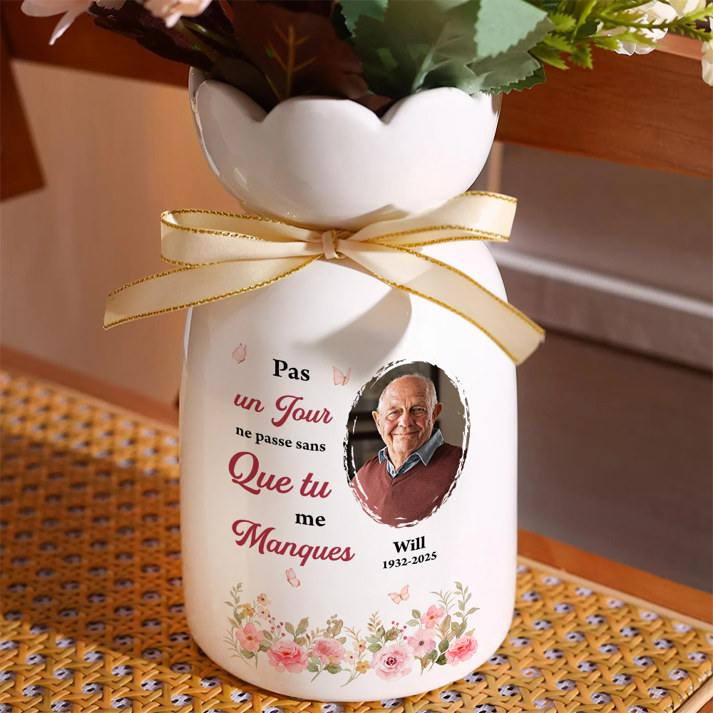Tu Me Manques Chaque Jour - Vase Décoratif Personnalisé Pour La Maison