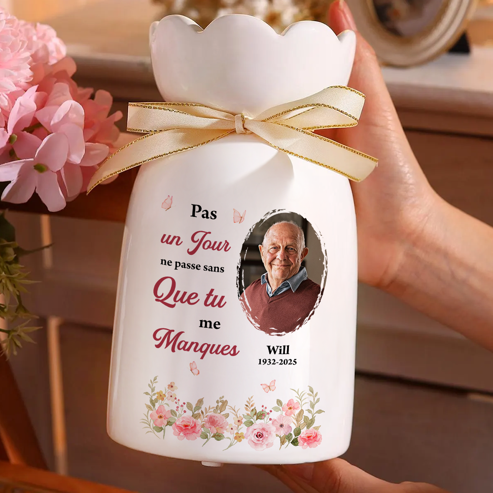 Tu Me Manques Chaque Jour - Vase Décoratif Personnalisé Pour La Maison