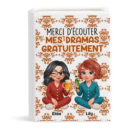 Merci D’écouter Mes Dramas Gratuitement - Vase Livre Personnalisé En Céramique