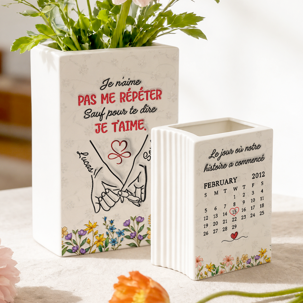Je n’aime Pas Me Répéter - Vase Livre Personnalisé En Céramique