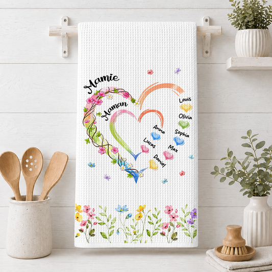Torchon de cuisine pour grand-mère, cadeau pour les passionnées de cuisine – Torchon de cuisine personnalisé