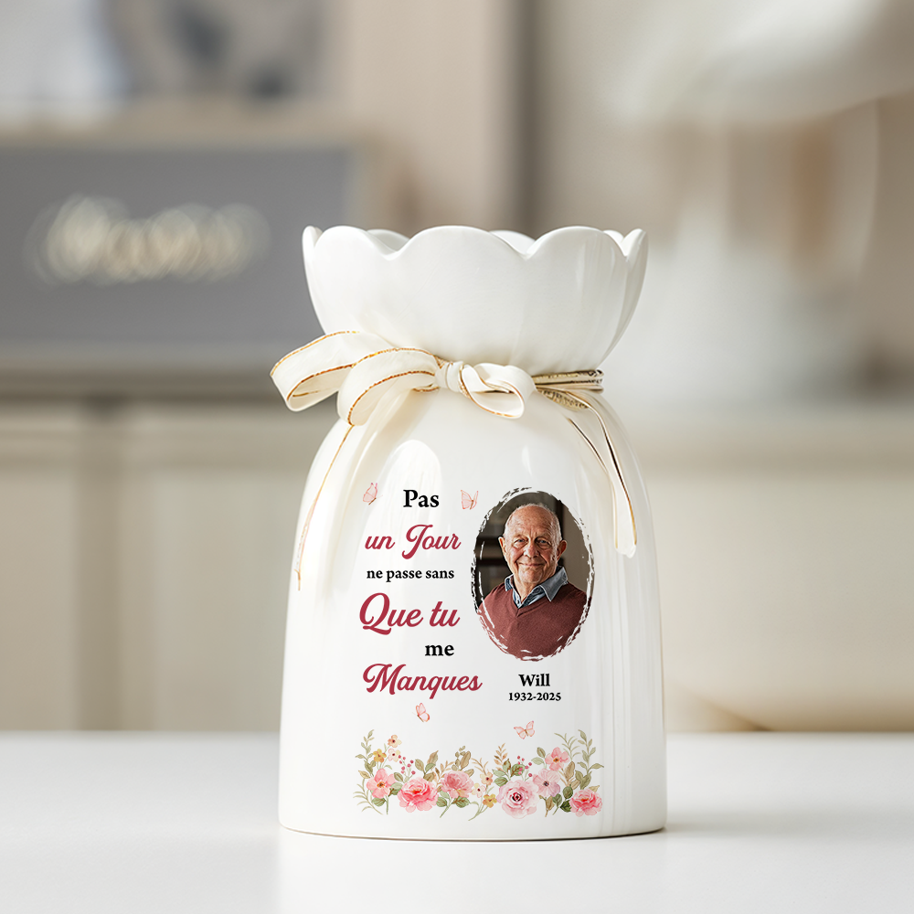 Tu Me Manques Chaque Jour - Vase Décoratif Personnalisé Pour La Maison