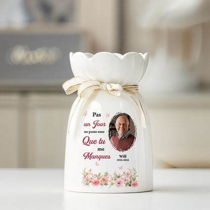 Tu Me Manques Chaque Jour - Vase Décoratif Personnalisé Pour La Maison