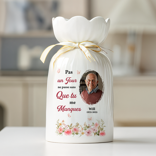 Tu Me Manques Chaque Jour - Vase Décoratif Personnalisé Pour La Maison
