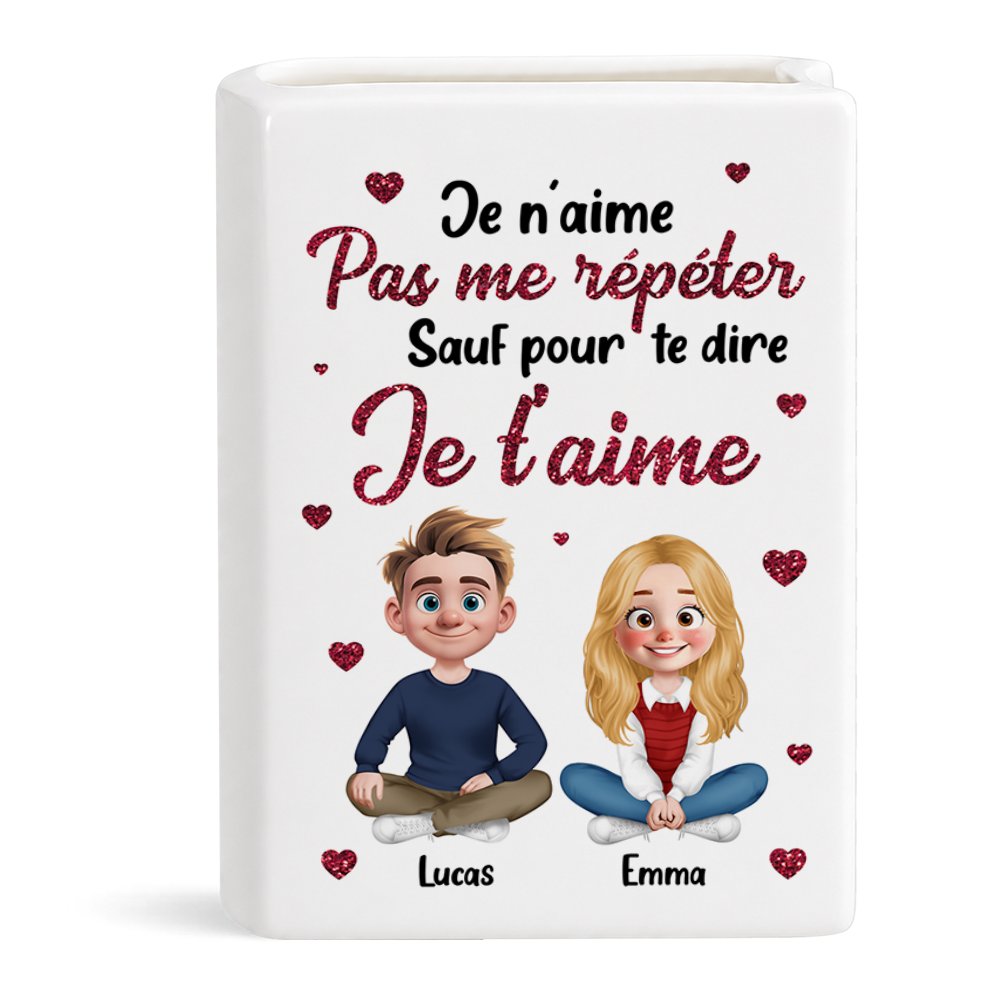 Je n’aime Pas Me Répéter. - Vase Livre Personnalisé En Céramique