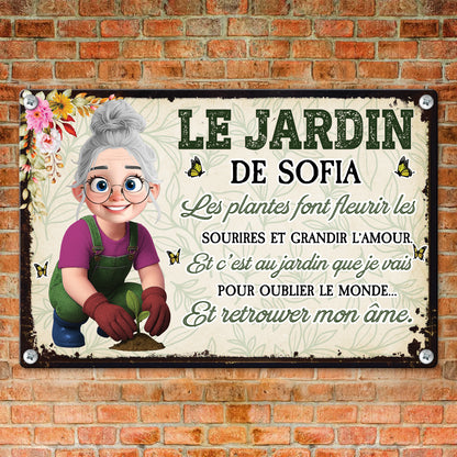 Le Jardin Les Plantes Font Fleurir Les Sourires Et Grandir L’amour  – Plaque En Métal Personnalisée