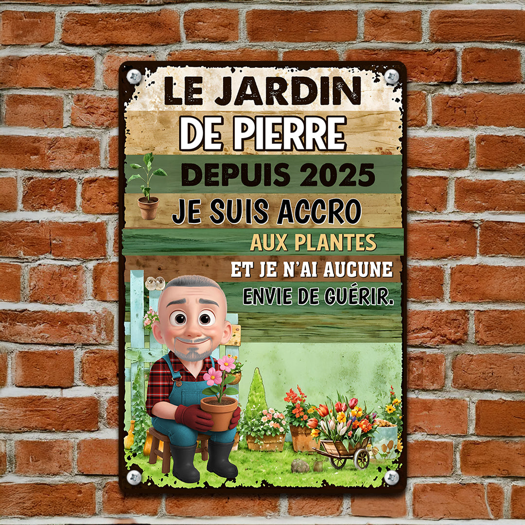 Je Suis Accro Aux Plantes – Plaque En Métal Personnalisée