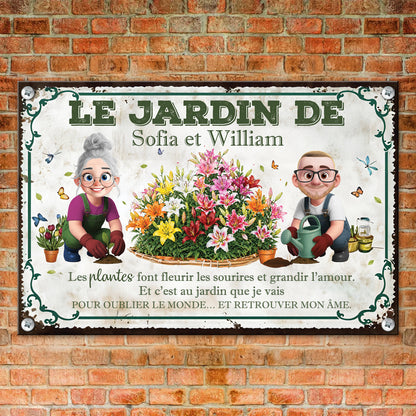 Les Plantes Font Fleurir Les Sourires Et Grandir L’amour – Plaque En Métal Personnalisée