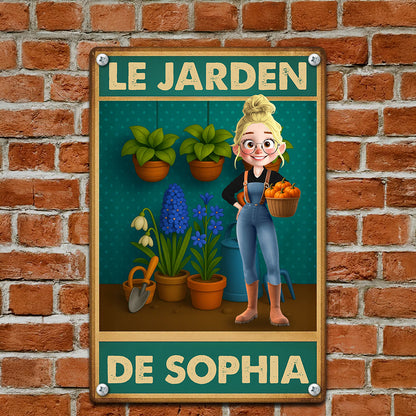 Le Jardin De  – Plaque En Métal Personnalisée