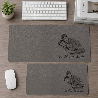 Personnalisé La Famille - Tapis De Bureau En Cuir PU Personnalisé