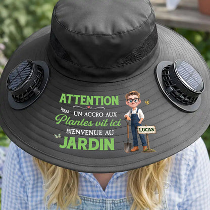 Jardinier De L’année - Chapeau Ventilateur Solaire Personnalisable