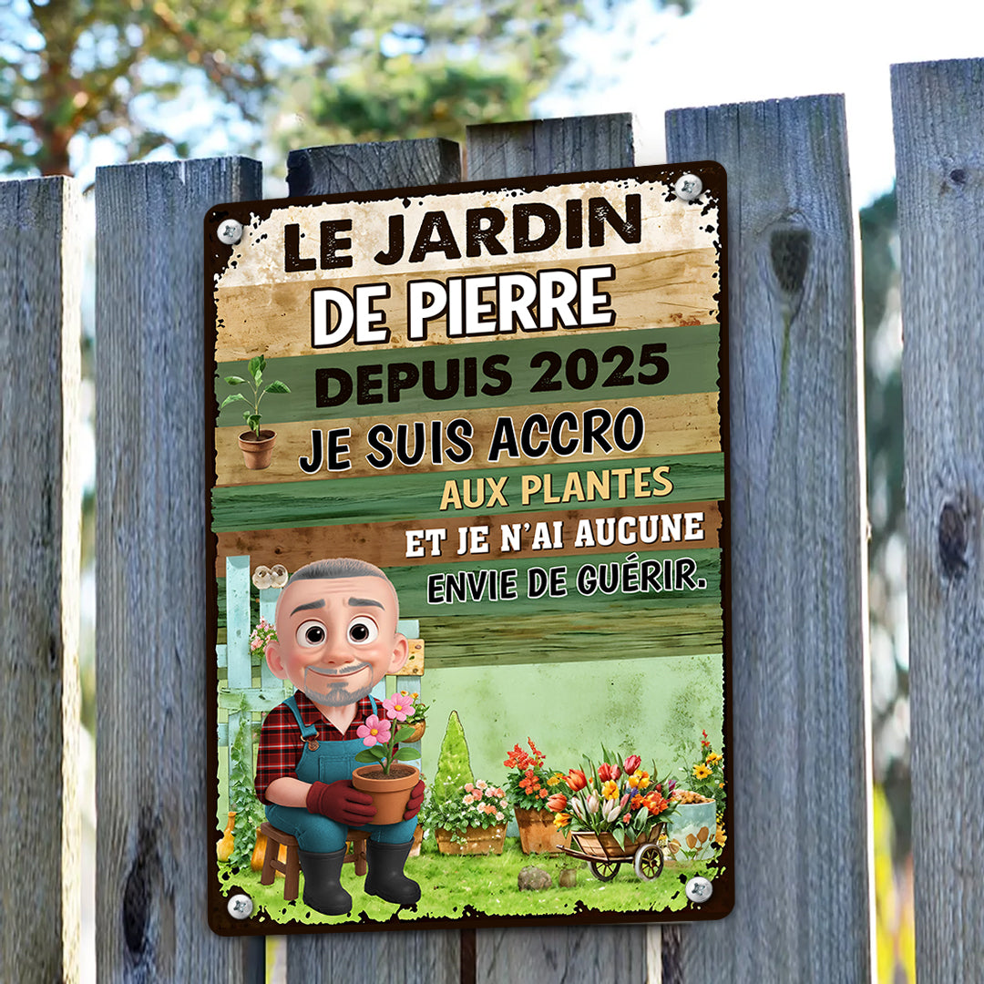 Je Suis Accro Aux Plantes – Plaque En Métal Personnalisée