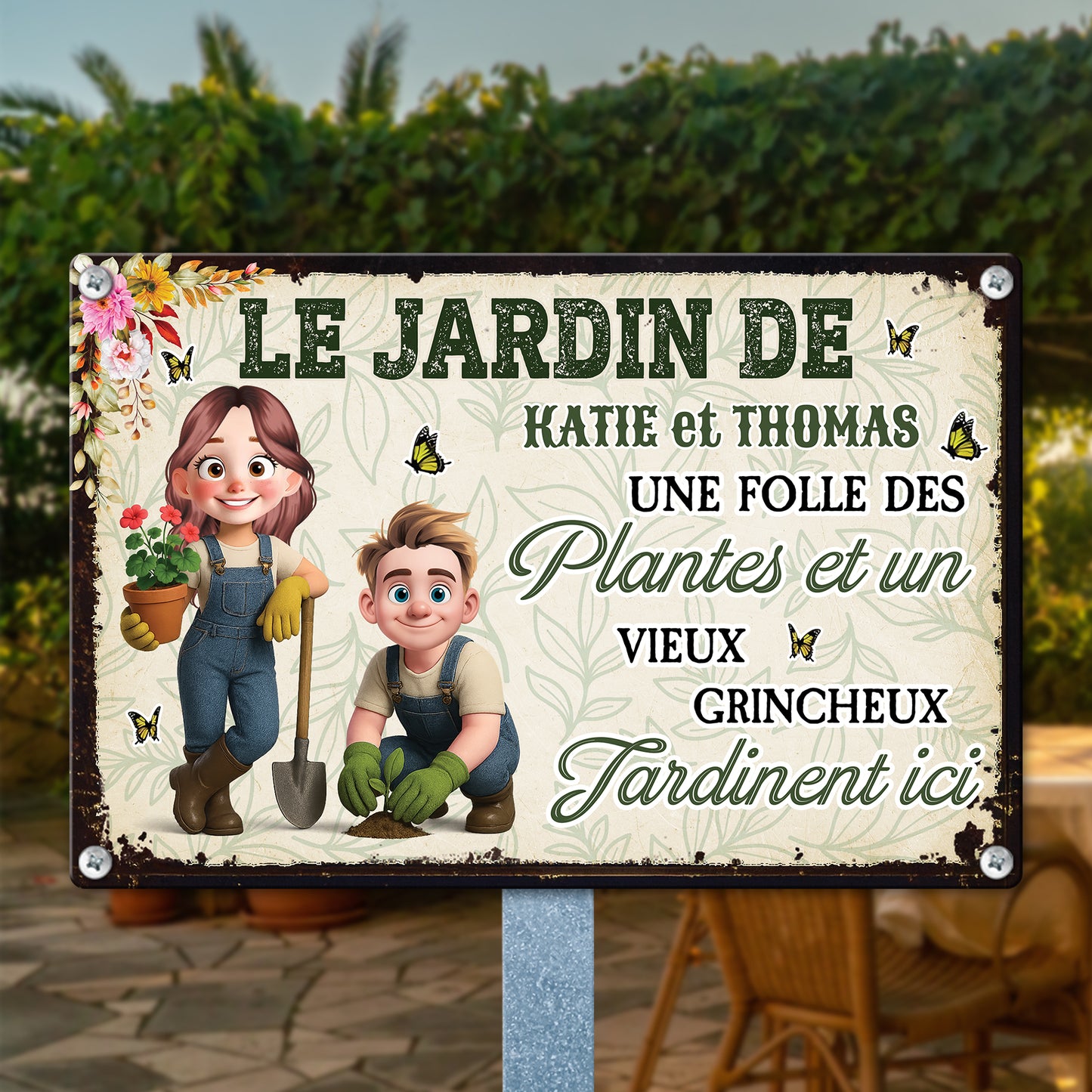 Les Plantes Font Fleurir Les Sourires Et Grandir L’amour  – Plaque En Métal Personnalisée