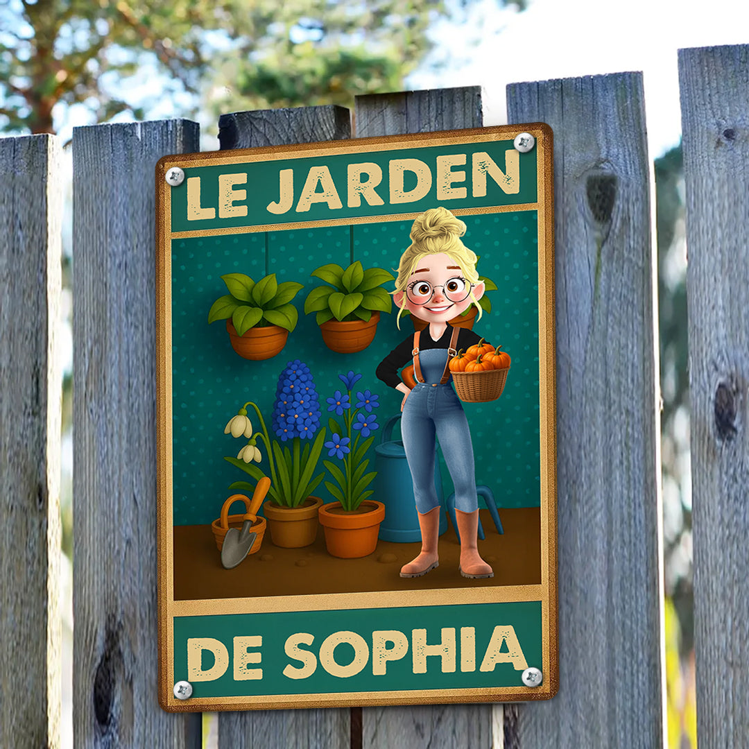 Le Jardin De  – Plaque En Métal Personnalisée