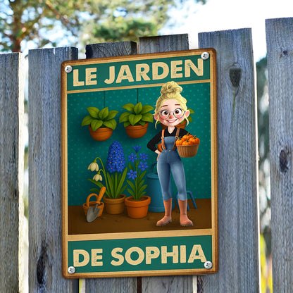 Le Jardin De  – Plaque En Métal Personnalisée