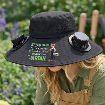 Jardinier De L’année - Chapeau Ventilateur Solaire Personnalisable