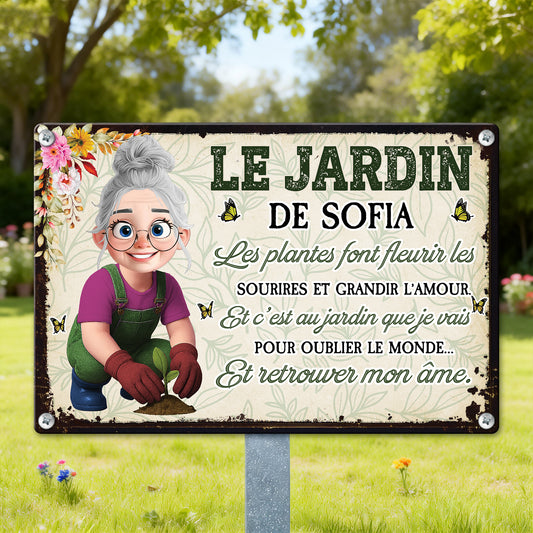 Le Jardin Les Plantes Font Fleurir Les Sourires Et Grandir L’amour  – Plaque En Métal Personnalisée
