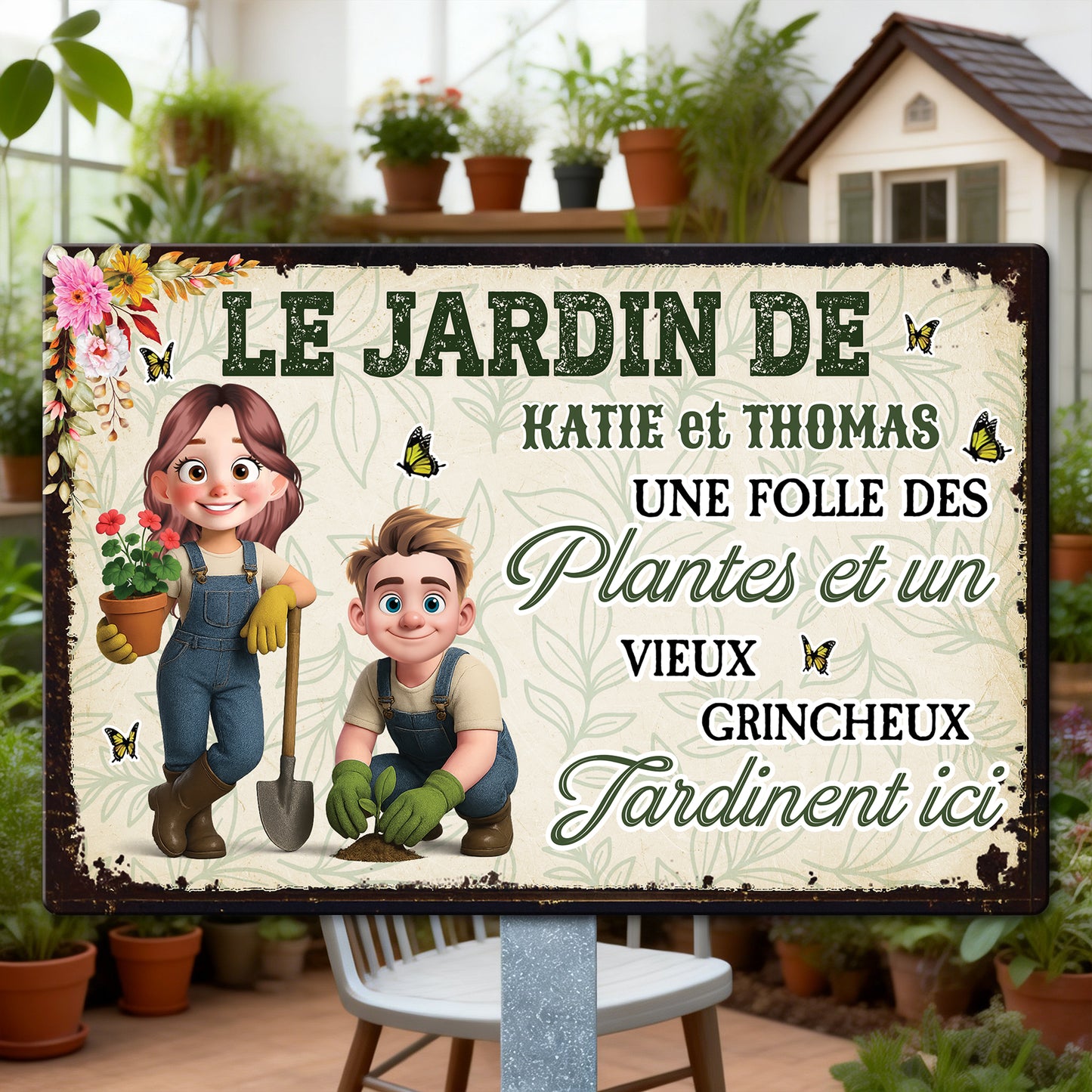 Les Plantes Font Fleurir Les Sourires Et Grandir L’amour  – Plaque En Métal Personnalisée
