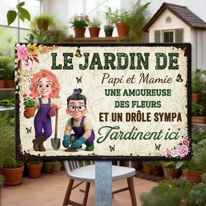 Une Folle Des Plantes et Un Pasionnée  – Plaque En Métal Personnalisée