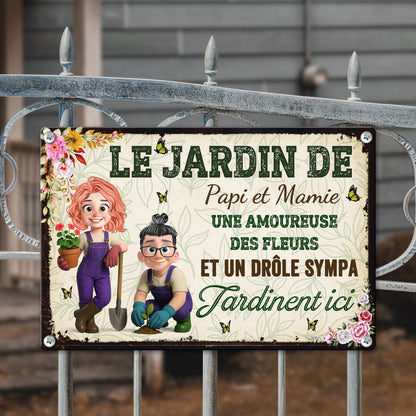 Une Folle Des Plantes et Un Pasionnée  – Plaque En Métal Personnalisée