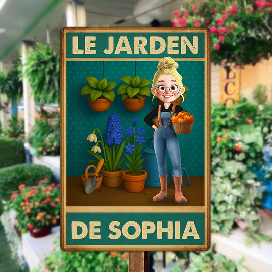 Le Jardin De  – Plaque En Métal Personnalisée
