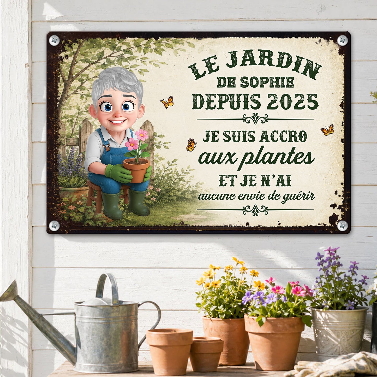 Je Suis Accro Aux Plantes  – Plaque En Métal Personnalisée