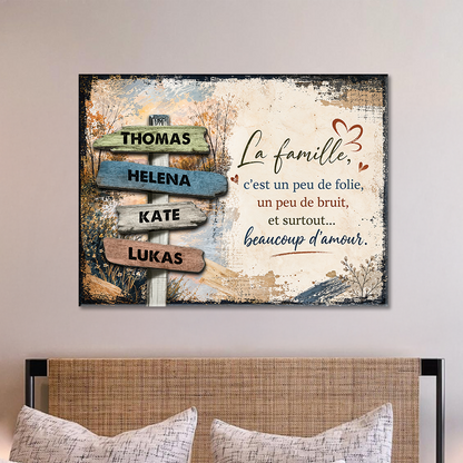La Famille – Impression Sur Toile Personnalisée - Cadeau Familial