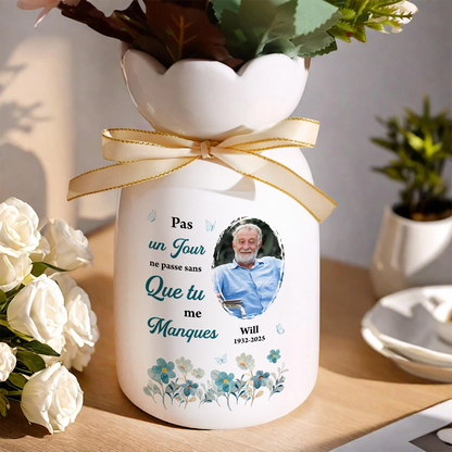Tu Me Manques Chaque Jour - Vase Décoratif Personnalisé Pour La Maison