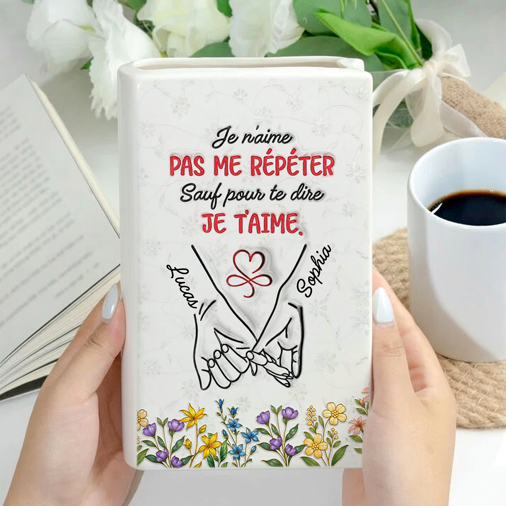 Je n’aime Pas Me Répéter - Vase Livre Personnalisé En Céramique