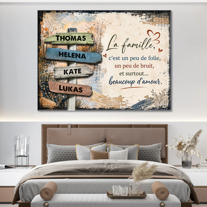 La Famille – Impression Sur Toile Personnalisée - Cadeau Familial
