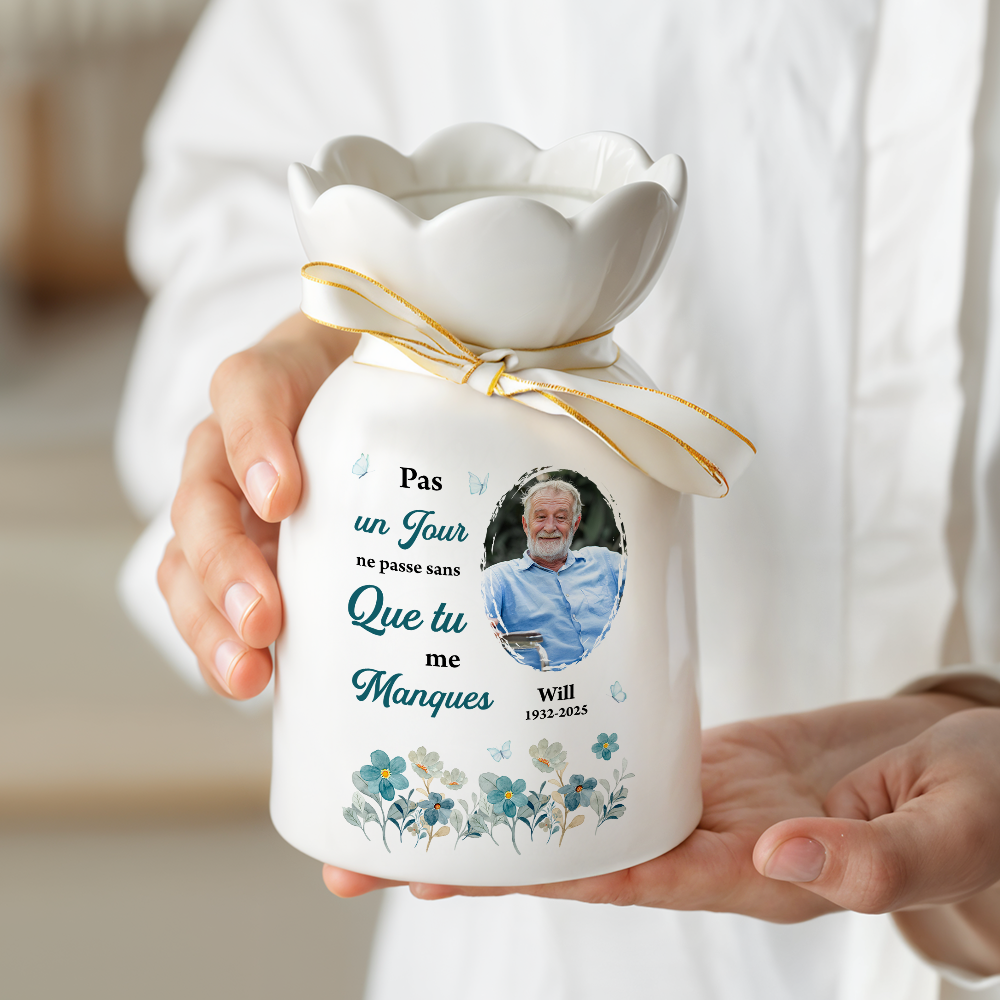 Tu Me Manques Chaque Jour - Vase Décoratif Personnalisé Pour La Maison