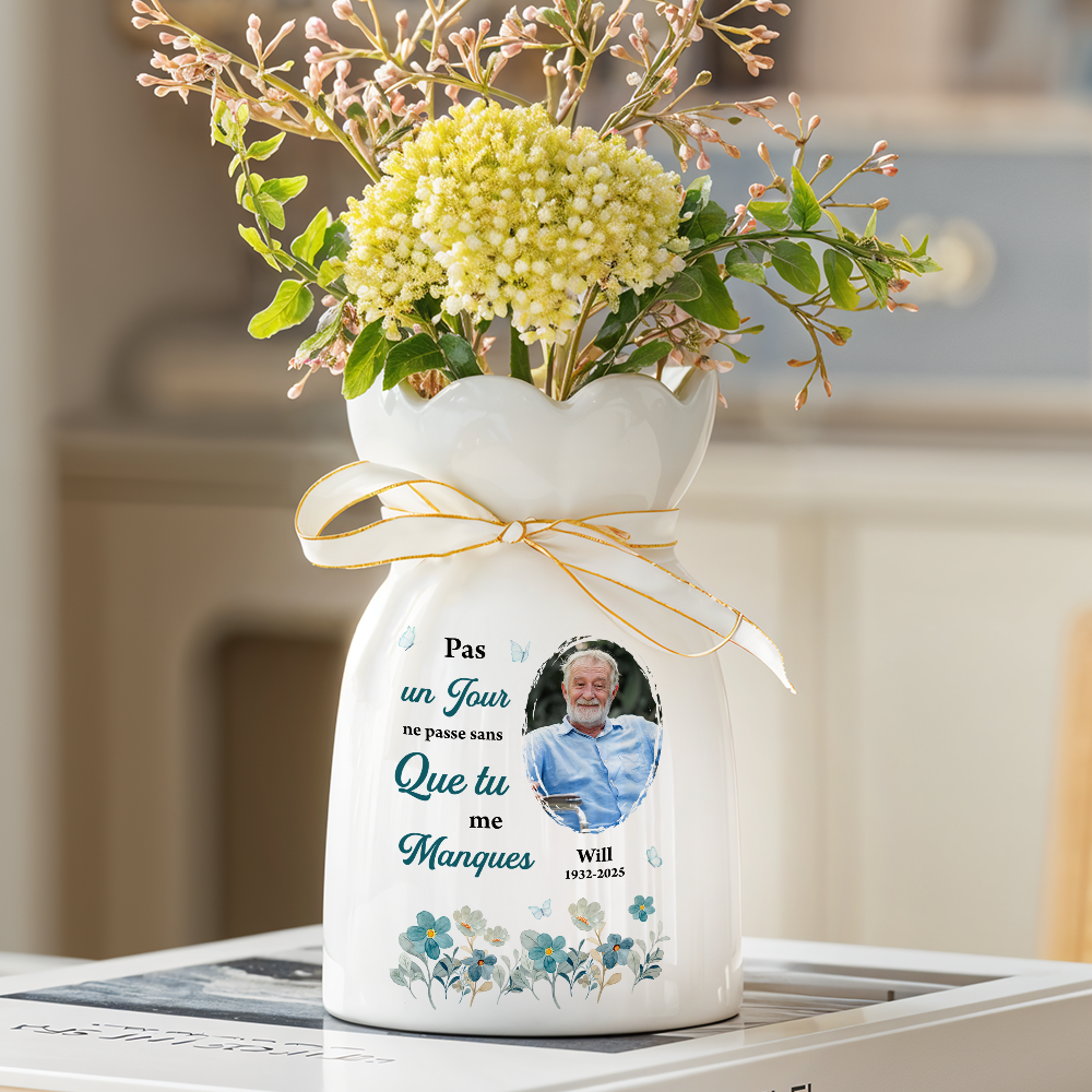 Tu Me Manques Chaque Jour - Vase Décoratif Personnalisé Pour La Maison