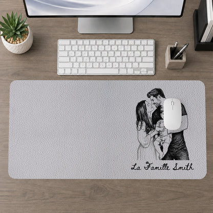 Personnalisé La Famille - Tapis De Bureau En Cuir PU Personnalisé